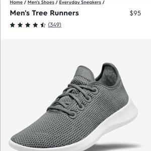Allbirds Men’s 9 Gray Tree Mesh Sneakers/Runners